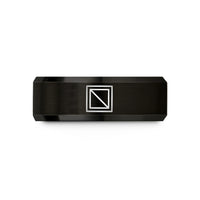 special presents for her – black tungsten square wedding band