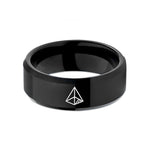 custom jewelry for her – black tungsten tetrahedron wedding band
