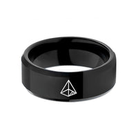 custom jewelry for her – black tungsten tetrahedron wedding band