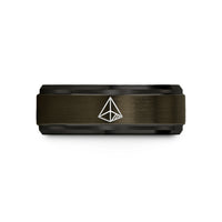 custom jewelry for her – gunmetal & black tungsten tetrahedron wedding band