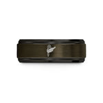 engraved bands for couples – gunmetal & black tungsten hitch stake wedding band