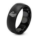 Personalized Gifts for Him – black tungsten horned dragon ring