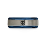 tungsten wedding bands men – black & blue & gray tungsten scuba mask snorkel wedding band