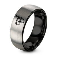 Personalized Gifts for Him – black & gray tungsten scuba mask snorkel ring