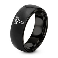 Personalized Gifts for Men – black tungsten forstner bit ring