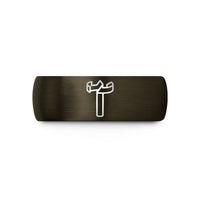 tungsten bands for him – gunmetal & black tungsten forstner bit wedding band