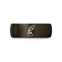 special presents for guys – gunmetal & black tungsten quill ink wedding band
