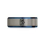 customized men's accessories – black & blue & gray tungsten uruz wedding band