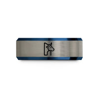 customized men's accessories – black & blue & gray tungsten uruz wedding band