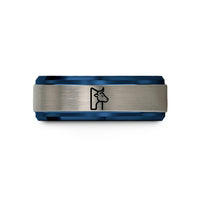 personalized jewelry for him – blue & grey tungsten uruz wedding band