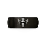 special presents for parents – black & gold tungsten cross wings halo wedding band