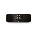 customized jewelry for her – black tungsten cross wings halo wedding band