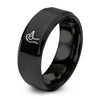 Emu – Tungsten Wedding Band, 8 mm, Black Comfort-Fit Unisex