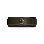 unique present ideas mom – gunmetal & black tungsten gas pump wedding band