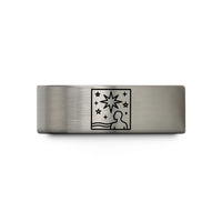 personalized keepsakes for moms – blue & grey tungsten the star wedding band