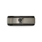 unique presents for mom – black & gray tungsten yarn winder wedding band