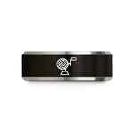 customized jewelry for her – black & grey tungsten yarn winder wedding band