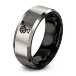 special presents for mothers – black & grey tungsten yarn winder ring