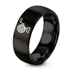 Personalized Gifts for Moms – black tungsten yarn winder ring