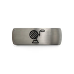 unique presents for mom – gray tungsten yarn winder wedding band