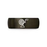 custom bands for women – gunmetal & black tungsten yarn winder wedding band