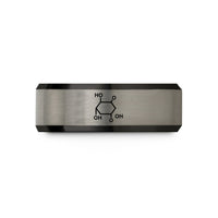 special presents for wife – black & gray tungsten glucose molecule wedding band