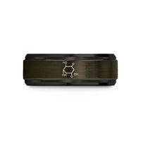 special presents for wife – gunmetal & black tungsten glucose molecule wedding band