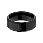 tungsten rings for women – black tungsten monitor wedding band