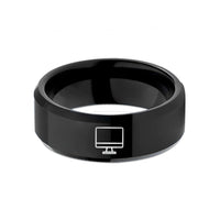 tungsten rings for women – black tungsten monitor wedding band