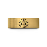 engraved rings for couples – gold tungsten sunrise wedding band