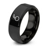 Cherry – Tungsten Wedding Band, 8 mm, Black Comfort-Fit Unisex