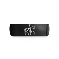 unique presents for girls – black tungsten dressage horse rider wedding band