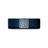 custom engraved rings her – blue tungsten maze path wedding band
