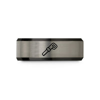 birthday present ideas her – black & gray tungsten reciprocating blade wedding band