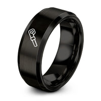 personalized jewelry presents her – black tungsten reciprocating blade ring