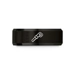 custom jewelry for her – black tungsten reciprocating blade wedding band