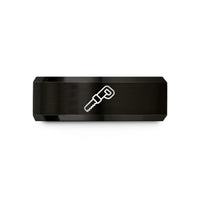 custom jewelry for her – black tungsten reciprocating blade wedding band