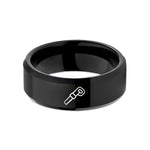personalized jewelry presents her – black tungsten reciprocating blade wedding band