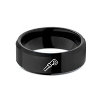 personalized jewelry presents her – black tungsten reciprocating blade wedding band