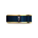 custom jewelry for her – gold & blue tungsten carrot pattern wedding band