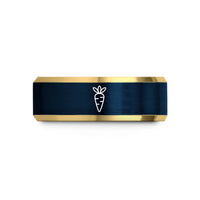 custom jewelry for her – gold & blue tungsten carrot pattern wedding band