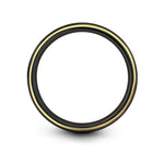custom rings for ladies – dna heart engraving on black & gold tungsten wedding band