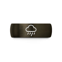 customized rings for her – gunmetal & blue tungsten rain cloud wedding band