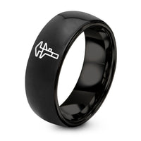 Personalized His And Her Gifts – black tungsten calipers ring