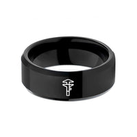 matching bands for pairs – black tungsten calipers wedding band