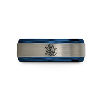 unique couples present ideas – black & blue & gray tungsten starfish pair wave wedding band