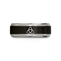 unique present for partner – black & blue & gray tungsten triquetra wedding band
