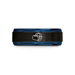 matching bands for duo – black & blue tungsten vr headset wedding band
