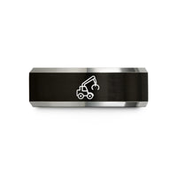 engraved tungsten rings him – black & silver tungsten grapple loader wedding band
