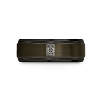 engraved tungsten rings him – gunmetal & black tungsten tarot card back wedding band